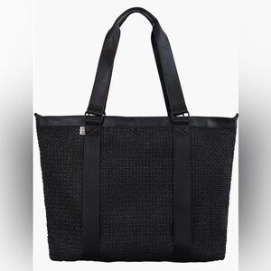 Beis black raffia Woven Tote Bag